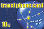 Vorderansicht der travel phone card